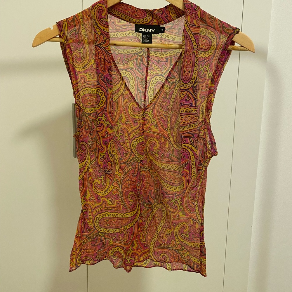 DKNY silk sleeveless top